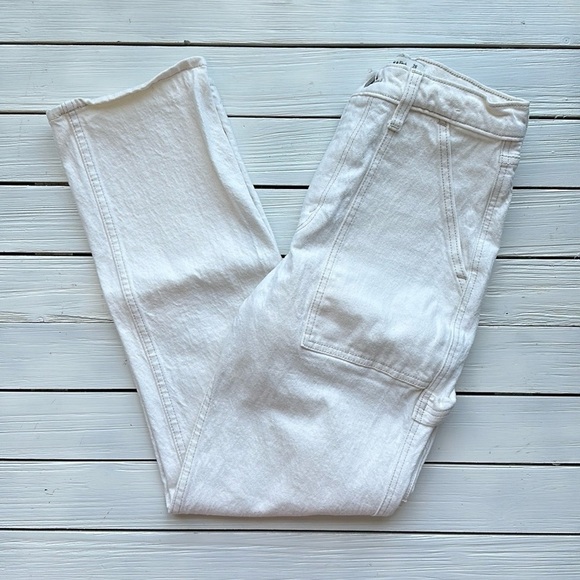 Abercrombie & Fitch Ultra High Rise 90s Straight Carpenter Jean White sz 2S - Picture 5 of 5
